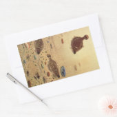 Vintage Floundern, Meeresfauna und -flatter Rechteckiger Aufkleber (Umschlag)