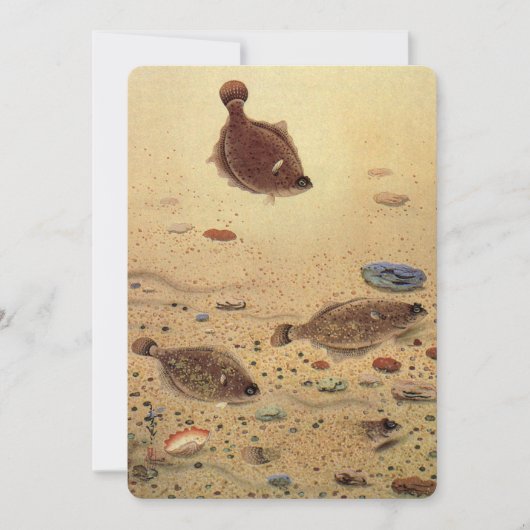 Vintage Floundern Plattfisch Einladung (Vorderseite)