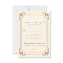 Vintage Flourish Menüwahl Hochzeit