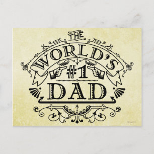 Vintage-Flourish: Weltbester Vater Postkarte