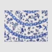 Vintage Flow Blue Muster Seidenpapier (Vorderseite)