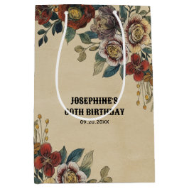 Vintage Flower Birthday  Mittlere Geschenktüte