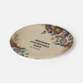 Vintage Flower Birthday Pappteller (Schrägansicht)