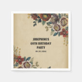 Vintage Flower Birthday Serviette (Vorderseite)