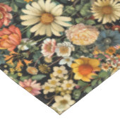 Vintage Flower Blooms Seamless Pattern Tischdecke (Schrägansicht)