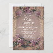 Vintage Flower Framed Baby Dusche Einladung (Vorderseite)