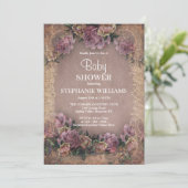 Vintage Flower Framed Baby Dusche Einladung (Stehend Vorderseite)