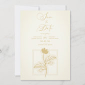 Vintage Flower Modern Script Custom Photo Wedding (Vorderseite)