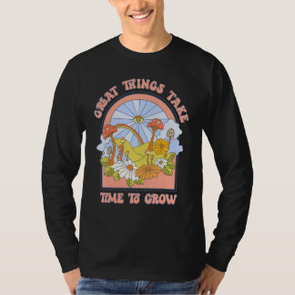 Vintage Flower Mushroom Positive Attitude Quote 70 T-Shirt