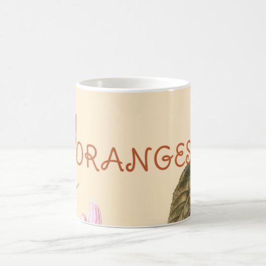 Vintage Flowers and Oranges Kaffeetasse (Mittel)