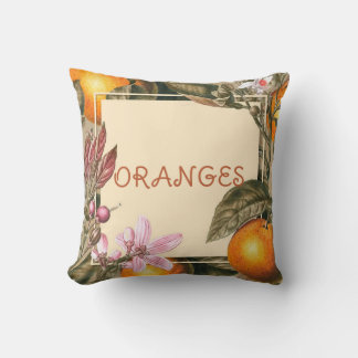 Vintage Flowers and Oranges Kissen