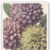 Vintage Flowers Aufkleber (Vorderseite)