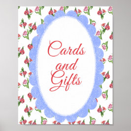 Vintage Flowers Baby shower Cards & Gifts Poster