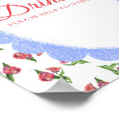 Vintage Flowers Baby shower Drinks Poster (Ecke)