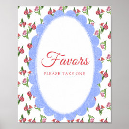 Vintage Flowers Baby shower Favors Poster