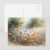 Vintage Flowers Field Nature Scene Postkarte (Vorne/Hinten)
