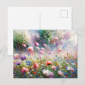 Vintage  Flowers Field Nature Scene Postkarte (Vorne/Hinten)