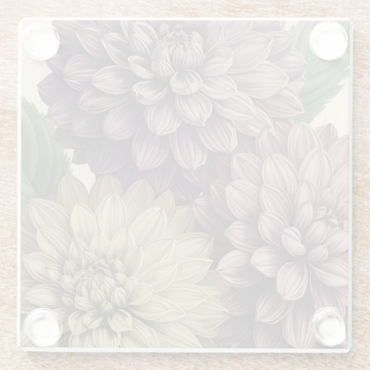 Vintage Flowers Glasuntersetzer (Rückseite)