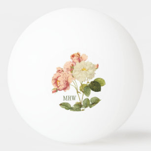Vintage Flowers individuelle Monogramm Ping-Pong-B Tischtennisball