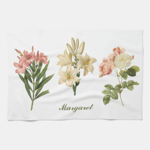 Vintage Flowers individuelles Monogramm Küchentuch