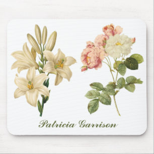 Vintage Flowers individuelles Monogramm-Mauspad Mousepad
