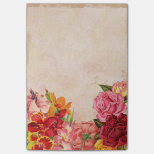 Vintage Flowers Post-it® Notizblätter 4 x 6 Post-it Klebezettel
