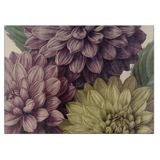 Vintage Flowers Schneidebrett (Vorderseite)