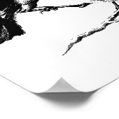 Vintage Fluffy Birds auf Zweigen Poster (Ecke)