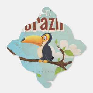 Vintage-Flug nach Brasilien-Tukan-Reiseposter Geschenkschachtel