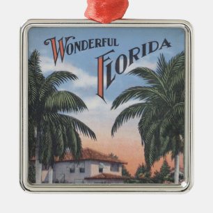 Vintage-Flugblatt aus Florida Ornament Aus Metall