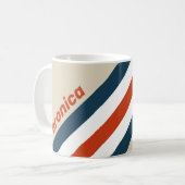 Vintage-Flugdeckstreifen mit Namen Kaffeetasse (Vorderseite Links)