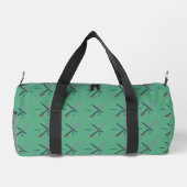 Vintage-Flughafen-Teppichmuster-Tasche Duffle Bag (Rückseite)
