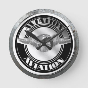 Vintage-Flugkunst Runde Wanduhr