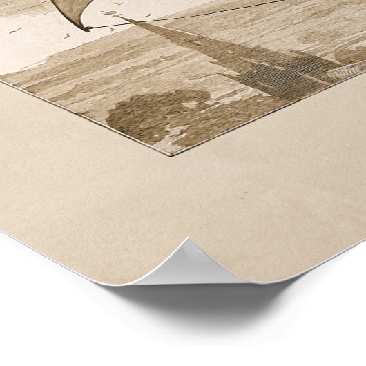 Vintage Flugmaschine Kunst-Illustration Poster (Ecke)