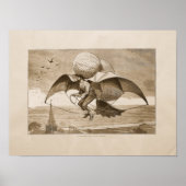 Vintage Flugmaschine Kunst-Illustration Poster (Vorne)