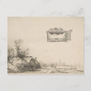 Vintage Flugmaschine Zeichn Postkarte