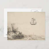 Vintage Flugmaschine Zeichn Postkarte (Vorne/Hinten)