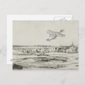 Vintage Flugmaschine Zeichnend Kunst Postkarte (Vorne/Hinten)