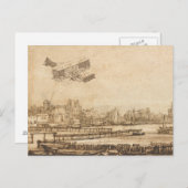 Vintage Flugmaschine Zeichnend Kunst Postkarte (Vorne/Hinten)