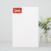 Vintage Flugpost Briefpapier (Stehend Vorderseite)