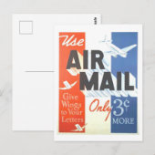 Vintage Flugpost Postwerbe Postkarte (Vorne/Hinten)