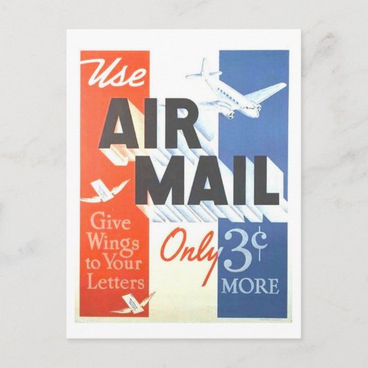 Vintage Flugpost Postwerbe Postkarte (Vorderseite)