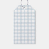 Vintage Flugreise Blue Gingham Baby Dusche Geschenkanhänger (Rückseite)