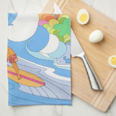 Vintage Flugreise nach Hawaii Geschirrtuch (Viertel Falte)