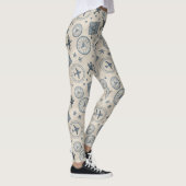 Vintage-Flugreise-Pass-Stempel-Muster (1) Leggings (Rechts)