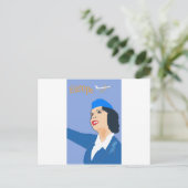 Vintage Flugreise Postkarte (Stehend Vorderseite)