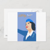 Vintage Flugreise Postkarte (Vorne/Hinten)