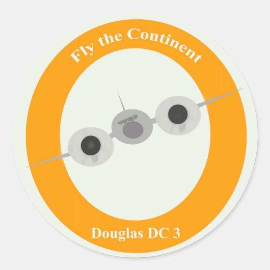 Vintage Flugreise Runder Aufkleber (Vorderseite)