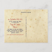 Vintage Flugreise Save the Date Postkarte (Rückseite)