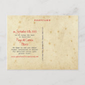 Vintage Flugreise Save the Date Postkarte (Rückseite)